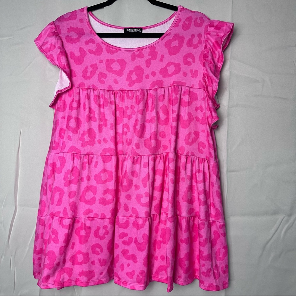 Heimish USA Pink Leopard print Top